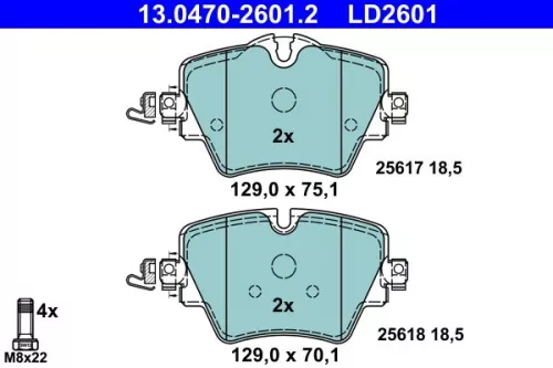 ATE Brake Pad Set, disc brake (13.0470-2601.2)