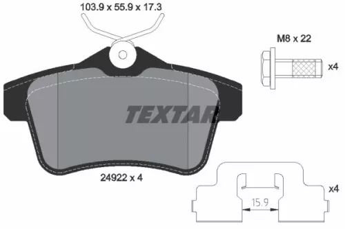 TEXTAR Brake Pad Set, disc brake (2492201)