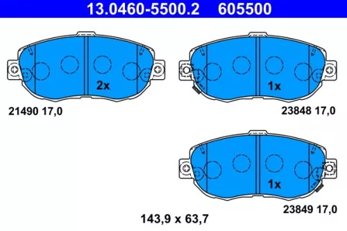 ATE Brake Pad Set, disc brake (13.0460-5500.2)