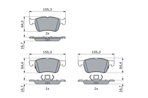 BOSCH Brake Pad Set, disc brake (0986424885)