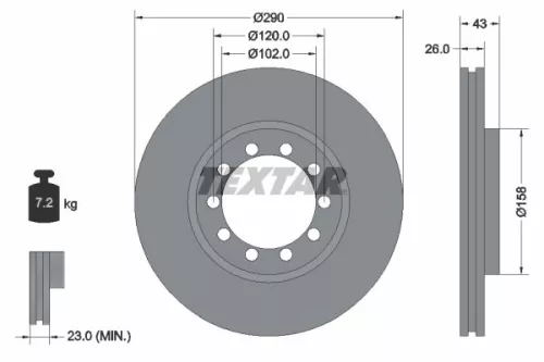 TEXTAR Brake Disc (93117500)