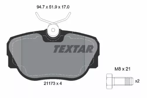 TEXTAR Brake Pad Set, disc brake (2117302)