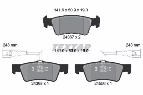 TEXTAR Brake Pad Set, disc brake (2436701)