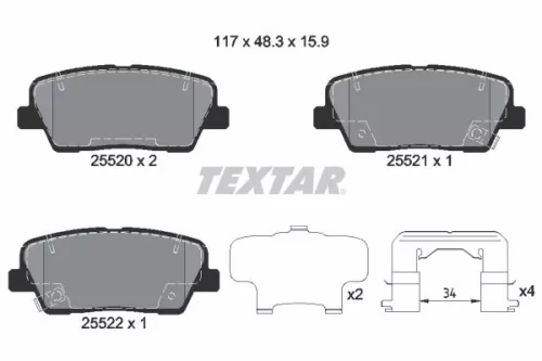 TEXTAR Brake Pad Set, disc brake (2552003)