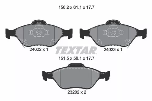 TEXTAR Brake Pad Set, disc brake (2402201)