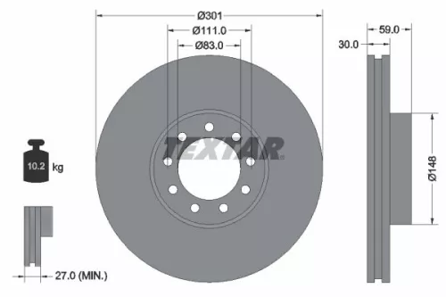 TEXTAR Brake Disc (93177603)