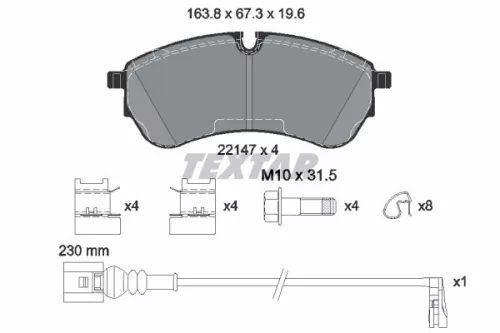 TEXTAR Brake Pad Set, disc brake (2214703)