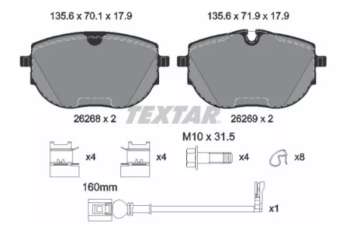 TEXTAR Brake Pad Set, disc brake (2626801)