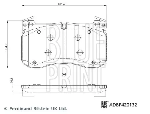 BLUE PRINT Brake Pad Set, disc brake (ADBP420132)