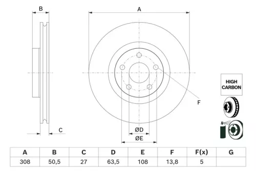 BOSCH Brake Disc (0986479H51)