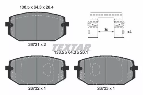 TEXTAR Brake Pad Set, disc brake (2673101)
