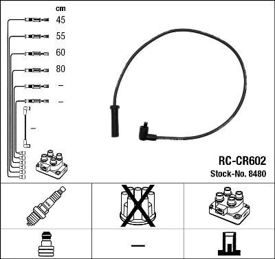 NGK Ignition Cable Kit (8480)