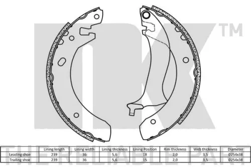 NK Brake Shoe Set (2740634)