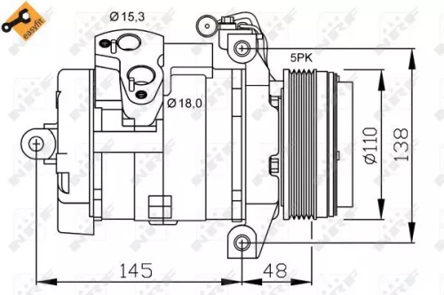 NRF Compressor, air conditioning (32432)