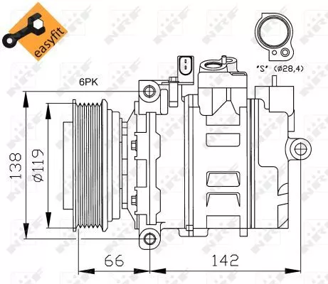 NRF Compressor, air conditioning (32111)