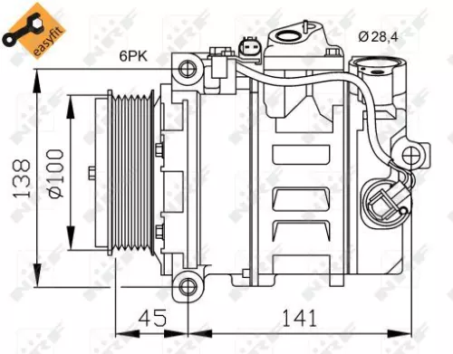 NRF Compressor, air conditioning (32256)