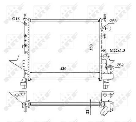 NRF Radiator, engine cooling (509513)
