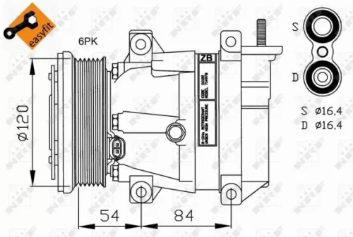 NRF Compressor, air conditioning (32220)