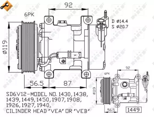 NRF Compressor, air conditioning (32227)