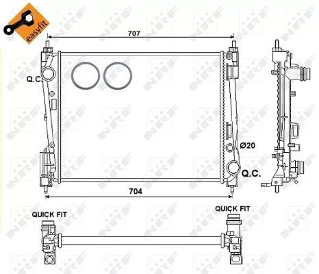 NRF Radiator, engine cooling (54752)