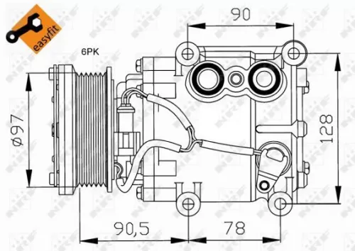 NRF Compressor, air conditioning (32199)