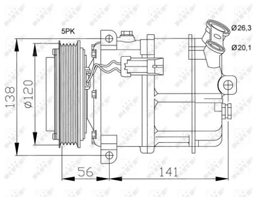NRF Compressor, air conditioning (32117)