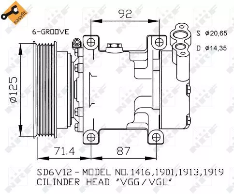 NRF Compressor, air conditioning (32259)