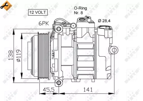 NRF Compressor, air conditioning (32053)