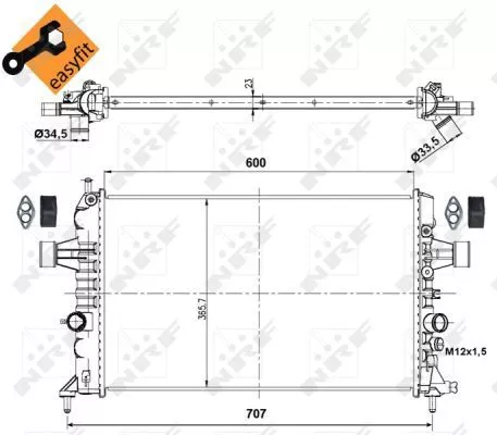 NRF Radiator, engine cooling (53000)