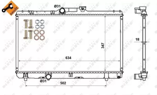 NRF Radiator, engine cooling (507594)