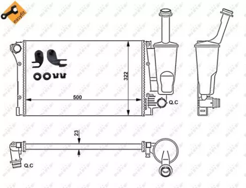 NRF Radiator, engine cooling (58170)