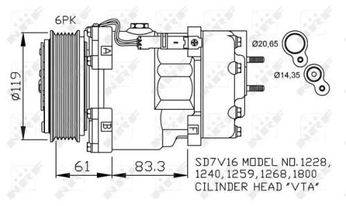 NRF Compressor, air conditioning (32198)