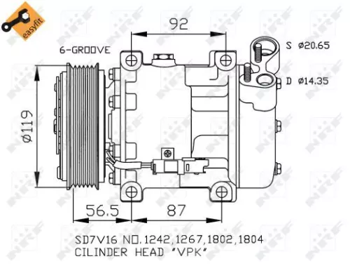 NRF Compressor, air conditioning (32270)