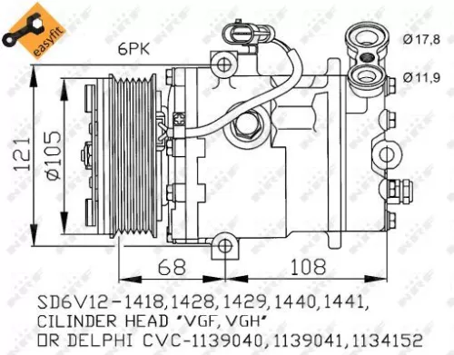 NRF Compressor, air conditioning (32172)