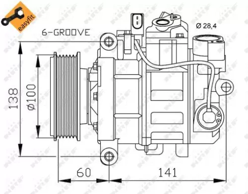 NRF Compressor, air conditioning (32263)