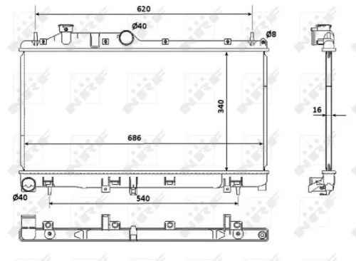 NRF Radiator, engine cooling (53929)