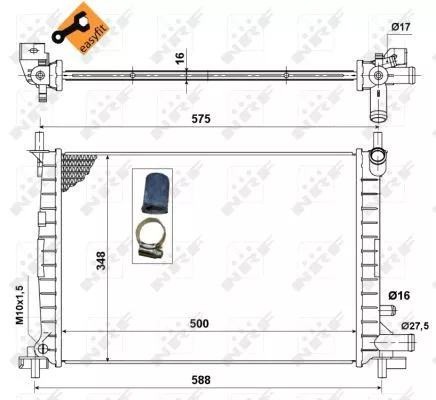 NRF Radiator, engine cooling (50130)