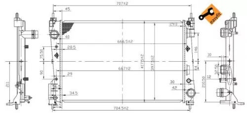 NRF Radiator, engine cooling (53455)