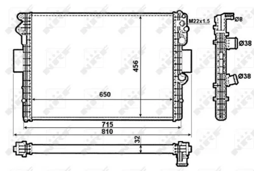 NRF Radiator, engine cooling (53612)