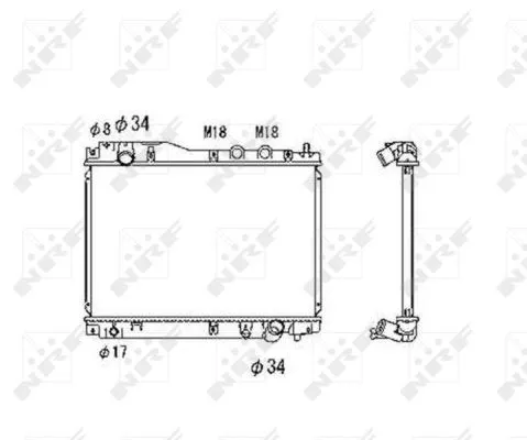 NRF Radiator, engine cooling (53461)