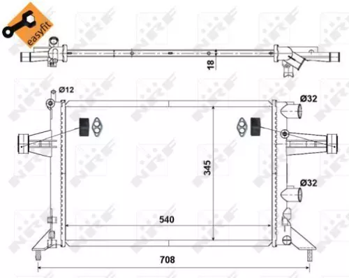 NRF Radiator, engine cooling (507529)
