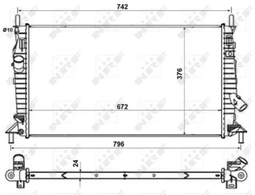 NRF Radiator, engine cooling (55327)