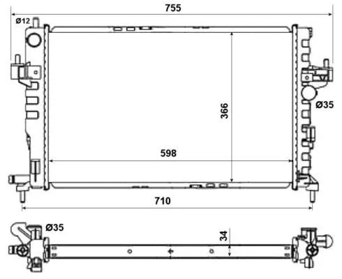 NRF Radiator, engine cooling (58282)
