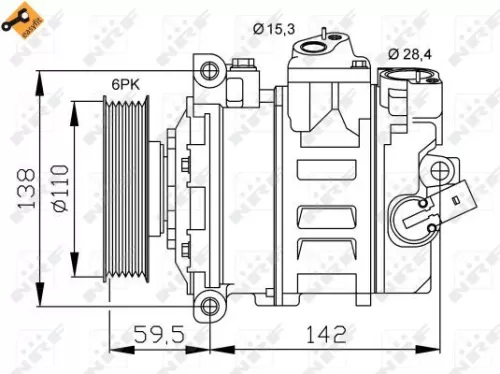 NRF Compressor, air conditioning (32146)