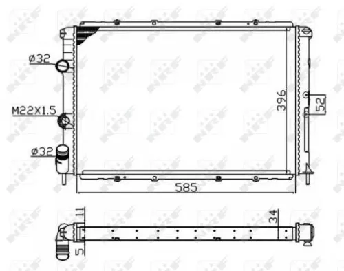 NRF Radiator, engine cooling (509503)