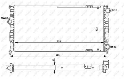 NRF Radiator, engine cooling (58095)