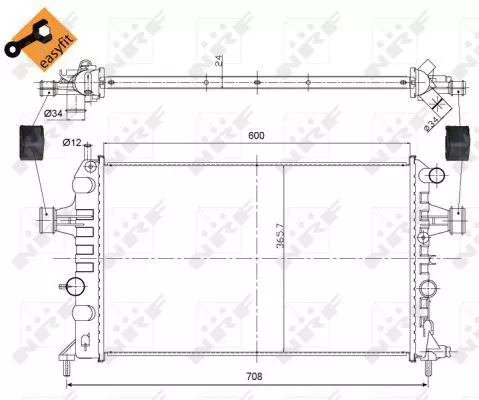 NRF Radiator, engine cooling (54668)