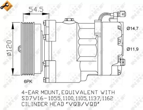 NRF Compressor, air conditioning (32033)