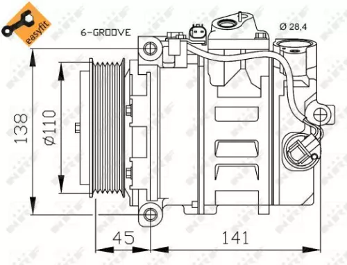 NRF Compressor, air conditioning (32214)