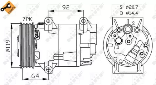 NRF Compressor, air conditioning (32424)